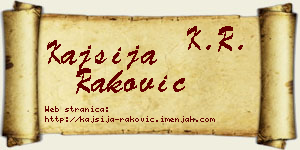 Kajsija Raković vizit kartica